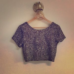 Sequined Crop Top